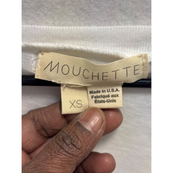 Mouchette XS White Scoop Neck Short Sleeve T-Shirt 50% Cotton 50% Polyester Made - Picture 2 of 9